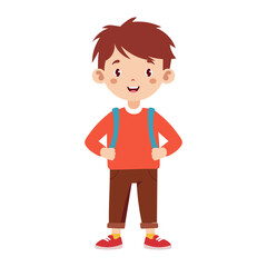 School boy character cartoon design. Back to school