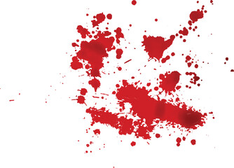A vector of blood splatter or splash or drip or spray for Halloween, crime, murder, and horror motive.
