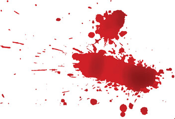 A vector of blood splatter or splash or drip or spray for Halloween, crime, murder, and horror motive.