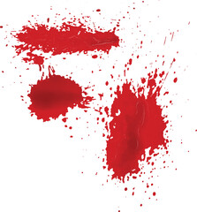 A vector of blood splatter or splash or drip or spray for Halloween, crime, murder, and horror motive.