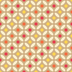 Japanese Colorful Diamond Circle Vector Seamless Pattern