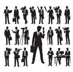 Vector set of reporters illustration