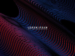 Abstract futuristic dark background with waving gradient design. Realistic 3d wallpaper with luxurious flowing lines. Elegant background for posters, websites, brochures, cards, banners, apps, etc.