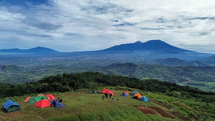 camping in the mountains