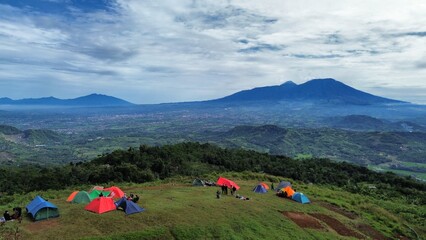 camping in the mountains