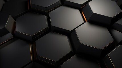 Abstract 3d background made of black hexagons