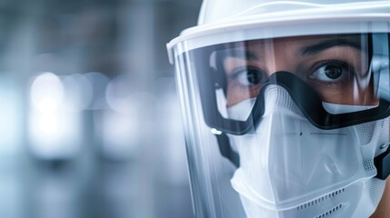Innovative face shield with built-in eye protection, designed for maximum safety and comfort in hazardous environments