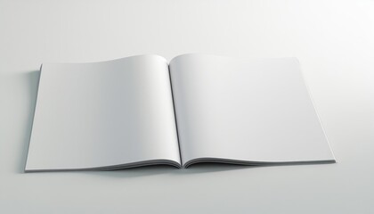 Magazine Mockup - White Booklet or Brochure Template for Design Showcase or Portfolio - Background for Advertisement, Mook, Catalog or Presentation - Mock-up for Paperback Textbook