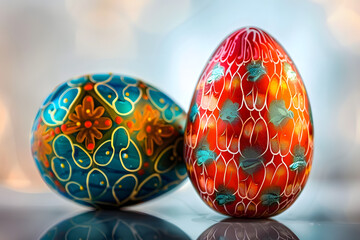 Fototapeta premium perfect colorful handmade easter egg isolated