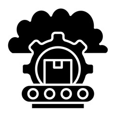 Cloud Based Manufacturing Icon
