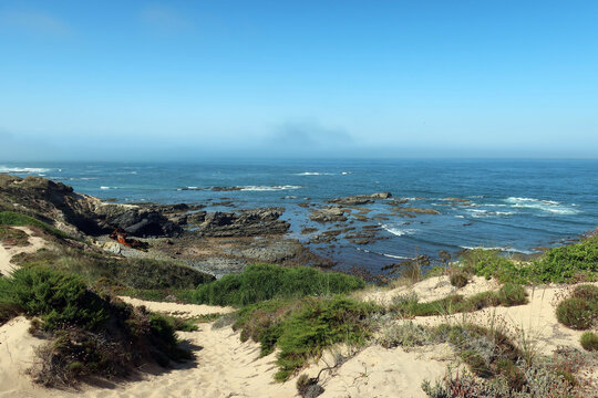 Praia do Patacho, Portugal, is the home of the shipwreck boat Klemens. which left the Dutch port of Leewarden in December 1996.  Its destination was Portimão.