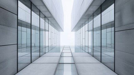 Abstract images showcasing architectural symmetry and geometric patterns in modern buildings