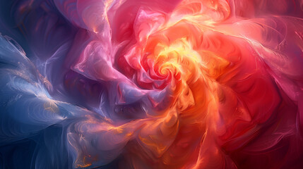 Fototapeta premium colorful swirling abstract pattern with vibrant gradients in red, orange, and purple hues creating a dynamic spiral effect