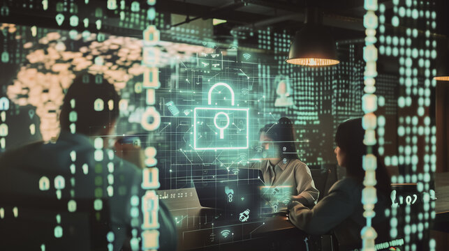 A professional cyber security team is meeting and planning work on securing the network and data on the cloud