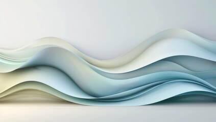 Obraz premium Abstract wave background with green, blue and white colors vector presentation design template.