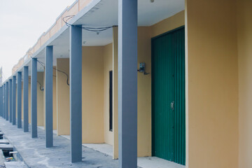 Pillars of the house are lined up