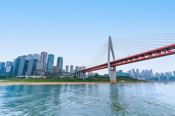 The Qiansimen Bridge in Yuzhong District, Chongqing, China