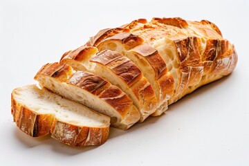 Bread On White. Bakery Fresh Sourdough Bread Slices on White Background