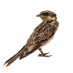 Fototapeta premium Bird isolated on a white background, close-up portrait of a bird