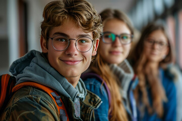 portrait of a confident student with a friendly smile. Their posture exudes determination and academic achievement.