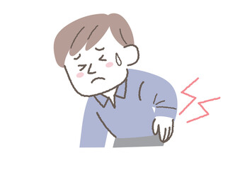 腰が痛い男性のイラスト