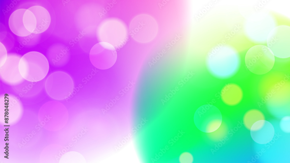 Leinwandbilder Blurred background with bokeh lights. Defocused circle shapes. Abstract light effect. Vector illustration.