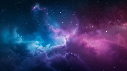 Obraz premium Artistic interpretations of cosmic landscapes, depicting nebulae, distant galaxies, and celestial phenomena.