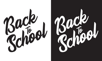 Fototapeta premium Back to school concept lettering black and white colors vector illustration. EPS 10