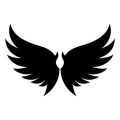 Wings icon, wing silhouette vector