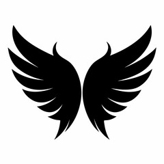 Wings icon, wing silhouette vector