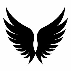 Wings icon, wing silhouette vector