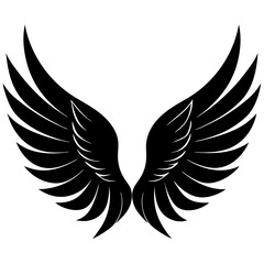 Fototapeta premium Wings icon, wing silhouette vector