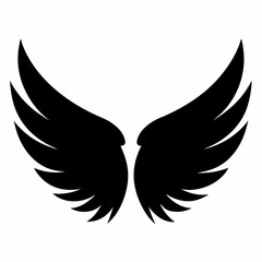 Wings icon, wing silhouette vector