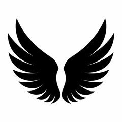 Obraz premium Wings icon, wing silhouette vector