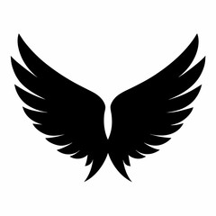Wings icon, wing silhouette vector