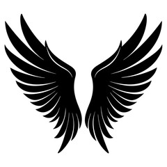 Wings icon, wing silhouette vector