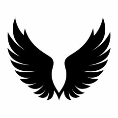Wings icon, wing silhouette vector