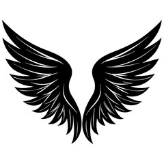 Wings icon, wing silhouette vector