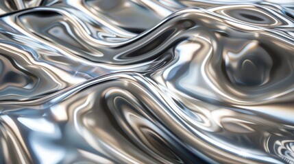A close-up of a silver, wavy texture