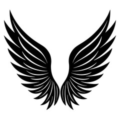 Wings icon, wing silhouette vector
