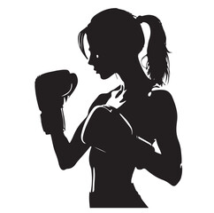 silhouette of a boxing woman