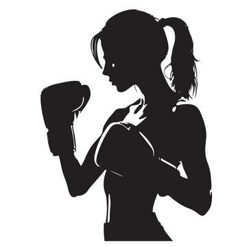 recommend clip art: silhouette of a boxing woman