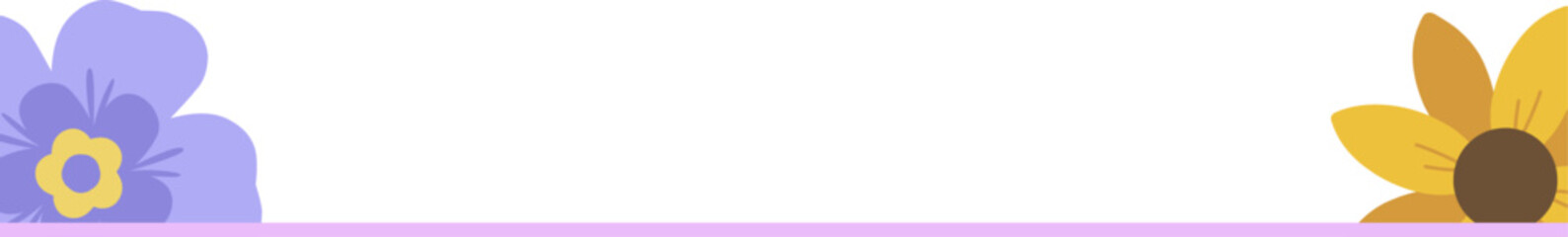 Floral Header Flower Title Cute Label Frame