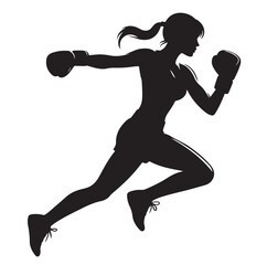 silhouette of a boxing woman