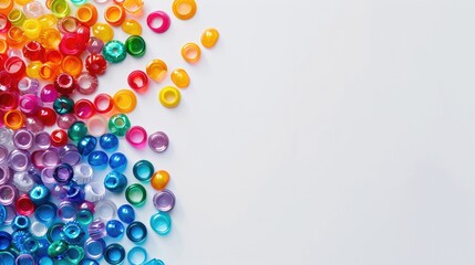 Arrangement of colorful plastic with space for text