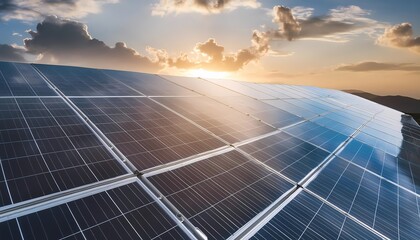 Solar  Panel Farm . Energy from sun. Generative ai image