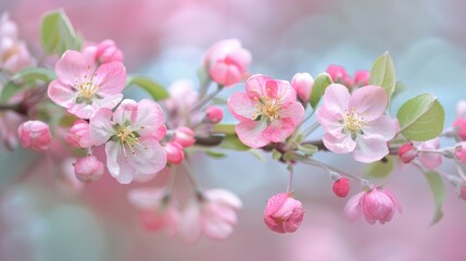 Obraz premium Macro view of Apple Blossoms and Buds