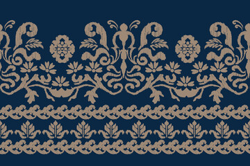 Motifs Ikat floral paisley embroidery background.geometric ethnic oriental pattern traditional.Aztec-style abstract. design for texture, fabric, clothing, wrapping, decoration