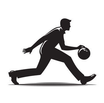 recommend clip art: Bowling sports player silhouette vector