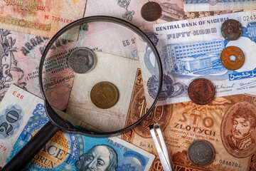 money, world currencies, coins, banknotes